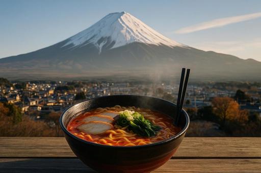 富士山と味わう絶景ラーメン 富士山と味わう絶景ラーメンの写真