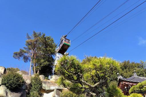 【広島県】尾道千光寺山ロープウェイ 千光寺,尾道,風景の写真素材