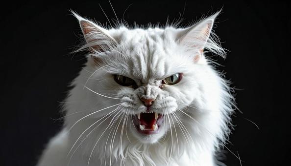 威嚇する猫 威嚇する猫の写真