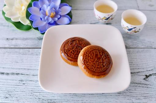 月餅 月餅 月餅,中華菓子,餡子の写真素材