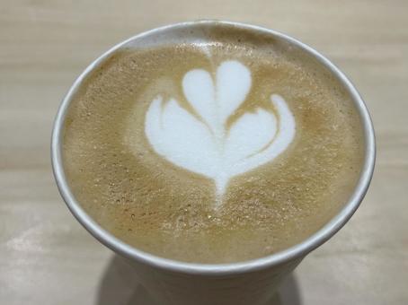 カフェラテ ラテアート,ラテ,カフェラテの写真素材