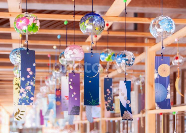 夏を彩る風鈴たち4 風鈴,夏祭り,夏の写真素材