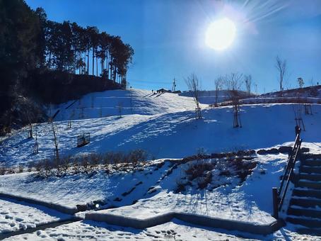 雪の龍崖山公園 龍崖山公園,雪,公園の写真素材