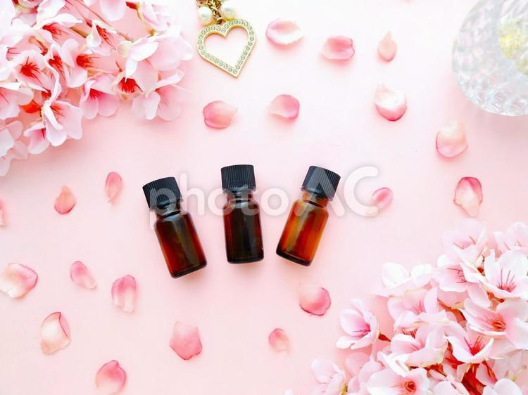 桜とアロマ　リラクゼーション 桜,桜の花びら,春の写真素材