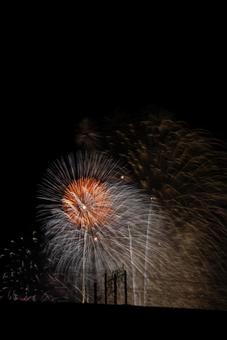 夜空を彩る大輪の花火 花火,夜空,夜景の写真素材
