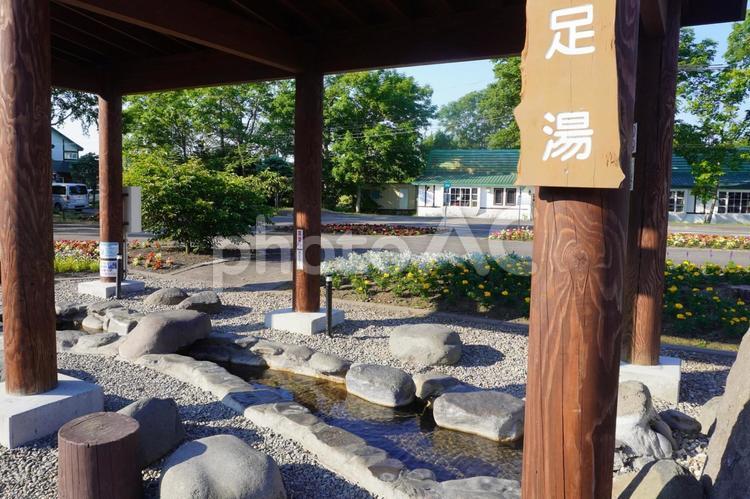 北海道の足湯・道の駅摩周湖温泉 足湯,温泉,北海道の写真素材