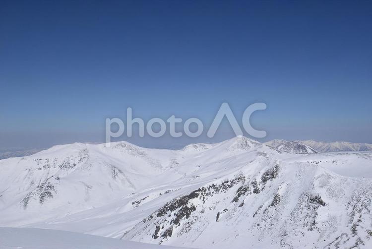 北海道の大雪山・旭岳の暖冬期・山頂 大雪山,旭岳,北海道の写真素材