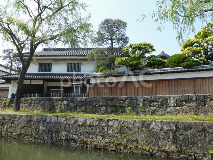 倉敷美観地区　川舟流し　舟からの風景 倉敷美観地区,川舟流し,歴史的建造物の写真素材