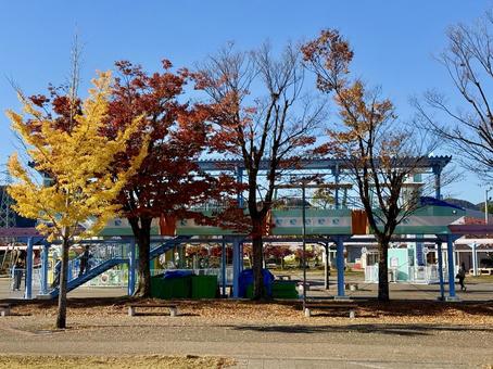 秋の武生中央公園　子供用のモノレール モノレール,列車,乗り物の写真素材