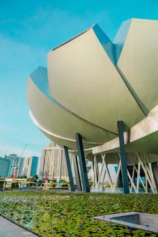 【シンガポール】アートサイエンス シンガポール,マリーナベイサンズ,singaporeの写真素材
