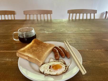 朝食のプレートとコーヒー 朝食のプレートとコーヒー 朝食,モーニング,食事の写真素材