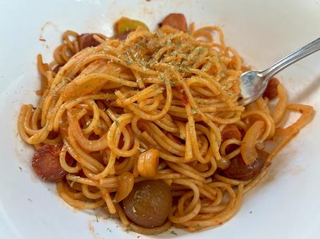 ナポリタン ナポリタン 野菜,皿,ナポリタンの写真素材