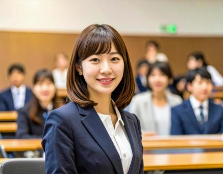 ビジネスマナー講座に参加する女性の写真