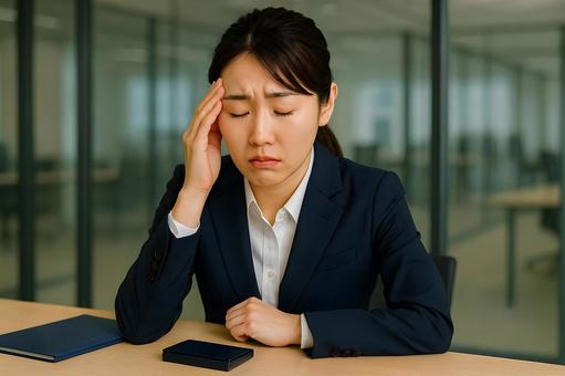 疲れた営業女性の写真