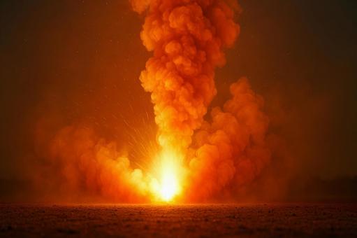 爆発する炎と煙エフェクト 爆発する炎と煙エフェクトの写真