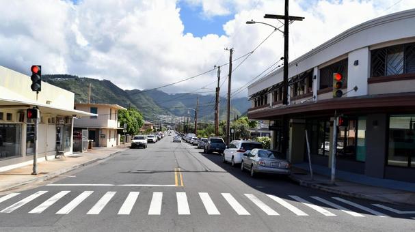 ハワイのローカルタウン ハワイのローカルタウン ハワイ,街並み,町の写真素材