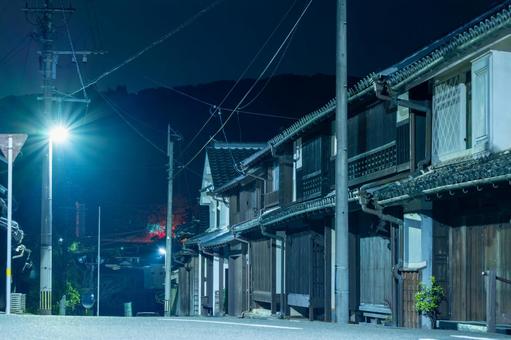 夜の美々津 重要伝統的建造物群保存地区 歴史的建造物,観光名所,観光スポットの写真素材