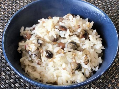 入り大豆で作る豆ご飯・奈良茶飯(横 入り大豆で作る豆ご飯・奈良茶飯(横 大豆ご飯,豆ご飯,奈良茶飯の写真素材