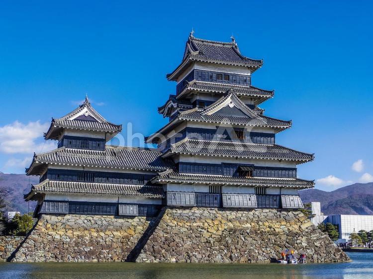 【長野県】国宝・松本城 松本城,長野県,天守閣の写真素材