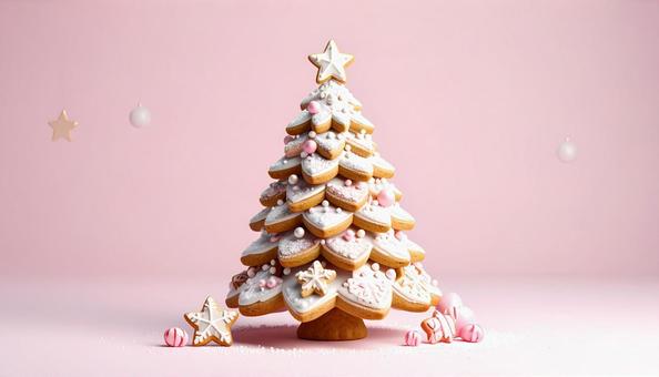 クッキーで作ったクリスマスツリー クッキーで作ったクリスマスツリーの写真