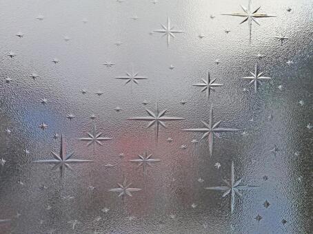 昭和のレトロ 型板ガラス ガラス戸,片板ガラス,ガラスの写真素材