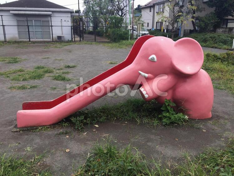 公園の象さん滑り台 公園,動物,屋外での写真素材
