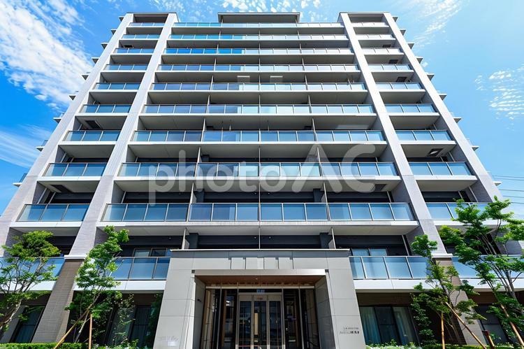 重厚感がある外観の高級新築マンション 高級マンション,新築,現代建築の写真素材