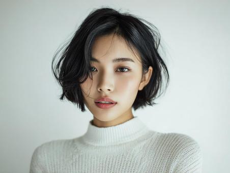 若々しい魅力を持つ黒髪のボブスタイル 若々しい魅力を持つ黒髪のボブスタイルの写真