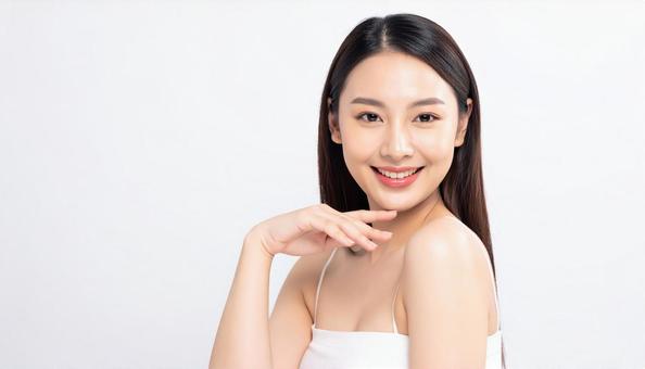 美容イメージの女性 白背景 美容イメージの女性 白背景の写真