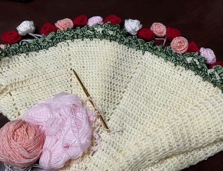 ばらのブランケット作成中2の写真