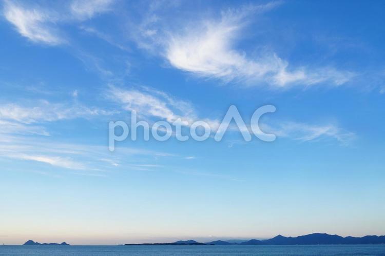 夕方の海の風景 夕方,海,海岸の写真素材