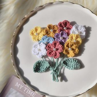 花 花 編み物,花束,ものづくりの写真素材