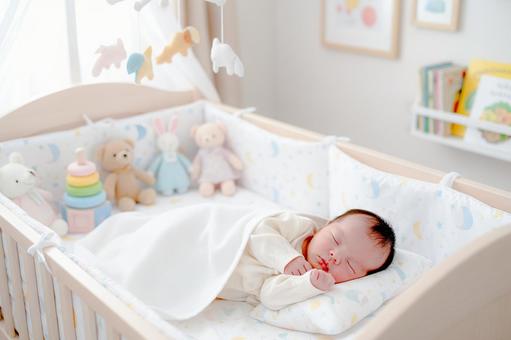 ねんねする赤ちゃん ねんねする赤ちゃん 赤ちゃん,新生児,乳児の写真素材