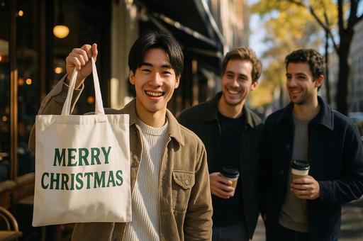 広がるMERRYCHRISTMASバッグ 広がるMERRYCHRISTMASバッグの写真