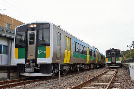 JR久留里線、E130型気動車 jr,jr東日本,久留里線の写真素材