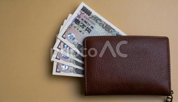 財布とお金　一万円札 財布,金運,1万円の写真素材