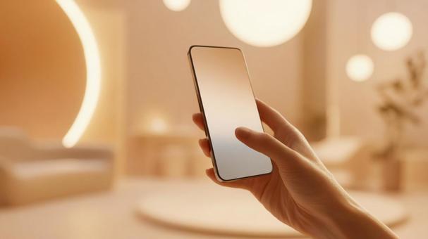 スマホを持つ手元 スマホを持つ手元の写真