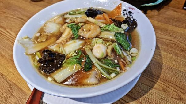 ラーメン ラーメン 五目あんかけラーメン,広東麺,広東風の写真素材