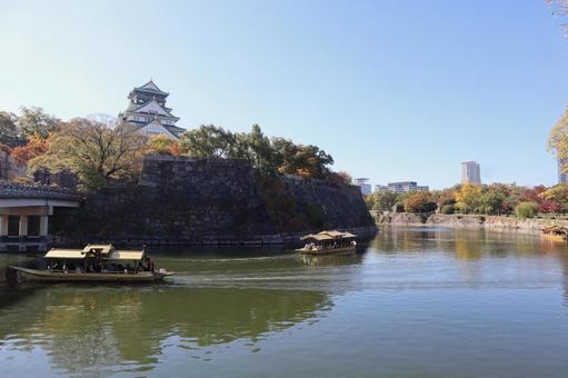 大阪城天守閣と御座船、極楽橋 大阪城,天守閣,御座船の写真素材
