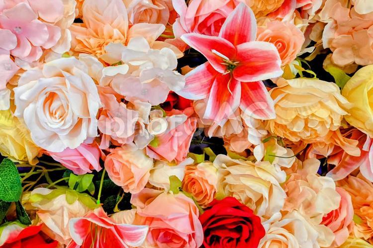 美しく飾られた造花 造花,飾り,装飾の写真素材