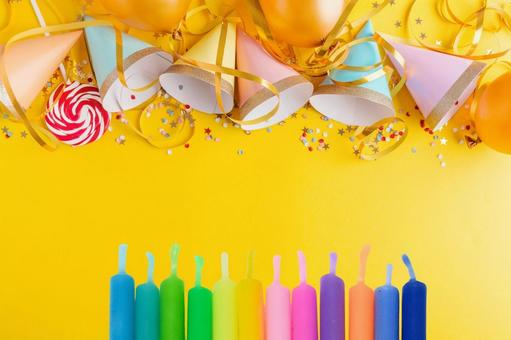 誕生日のテクスチャ(黄色) 誕生日のテクスチャ(黄色) 誕生日,バースデー,お祝いの写真素材