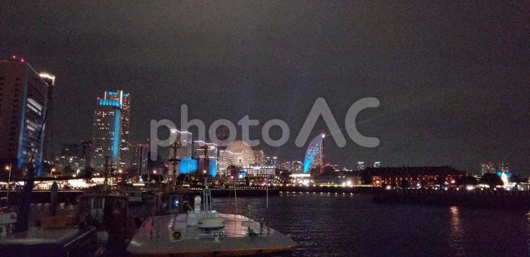 みなとみらいの夜景 夜景,ライトアップ,電飾の写真素材