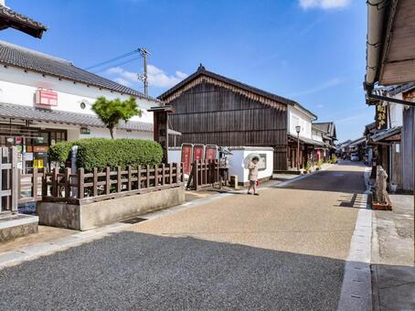 旧東海道「関宿」の町並と関郵便局 関郵便局,関宿,旧東海道の写真素材