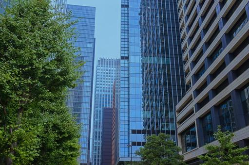 高層ビル オフィス街 高層ビル オフィス街 ビル,ビジネス,仕事の写真素材