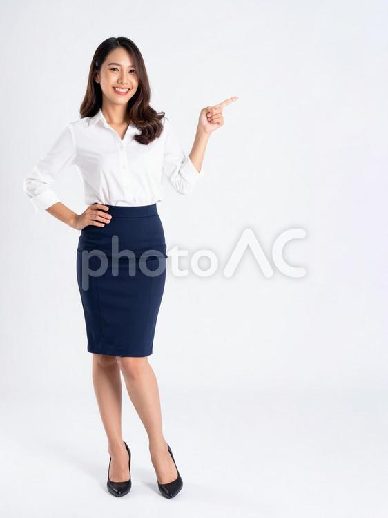 指差し 指差し,女性,女子の写真素材