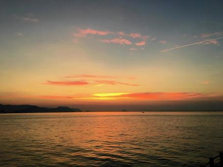 海辺の夕焼 海辺の夕焼の写真