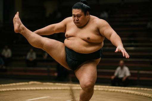 四股を踏む力士 四股を踏む力士の写真