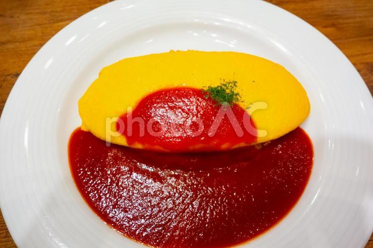 ふわとろ卵のオムライス オムライス,洋食,卵料理の写真素材