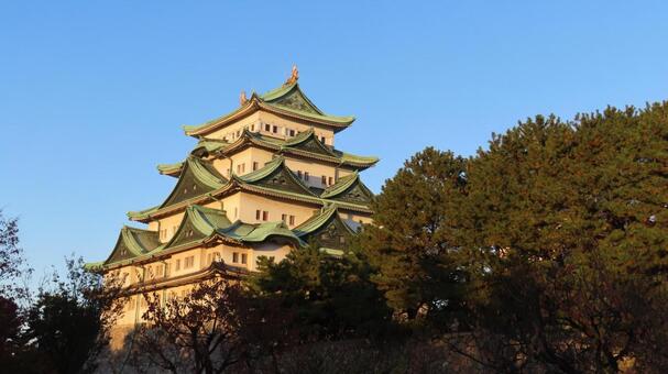 名古屋城　天守　大天守　夕映え 名古屋城,尾張徳川家,御三家の写真素材