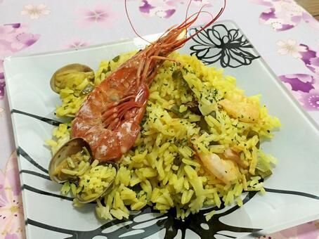 Paella (dish) at home, JPG